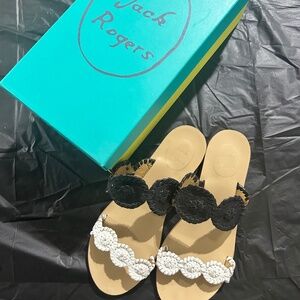 Women’s size 7 Jack Rogers black white sandal
